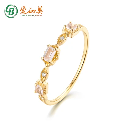Venda quente anel de jóias de ouro sólido feminino 14k ouro branco cristal anel para festa
