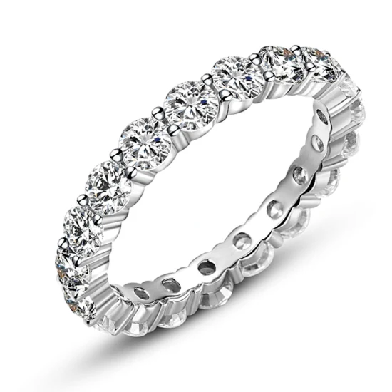 Joia de prata esterlina 925 masculina aliança de casamento CZ anel infinito de luxo